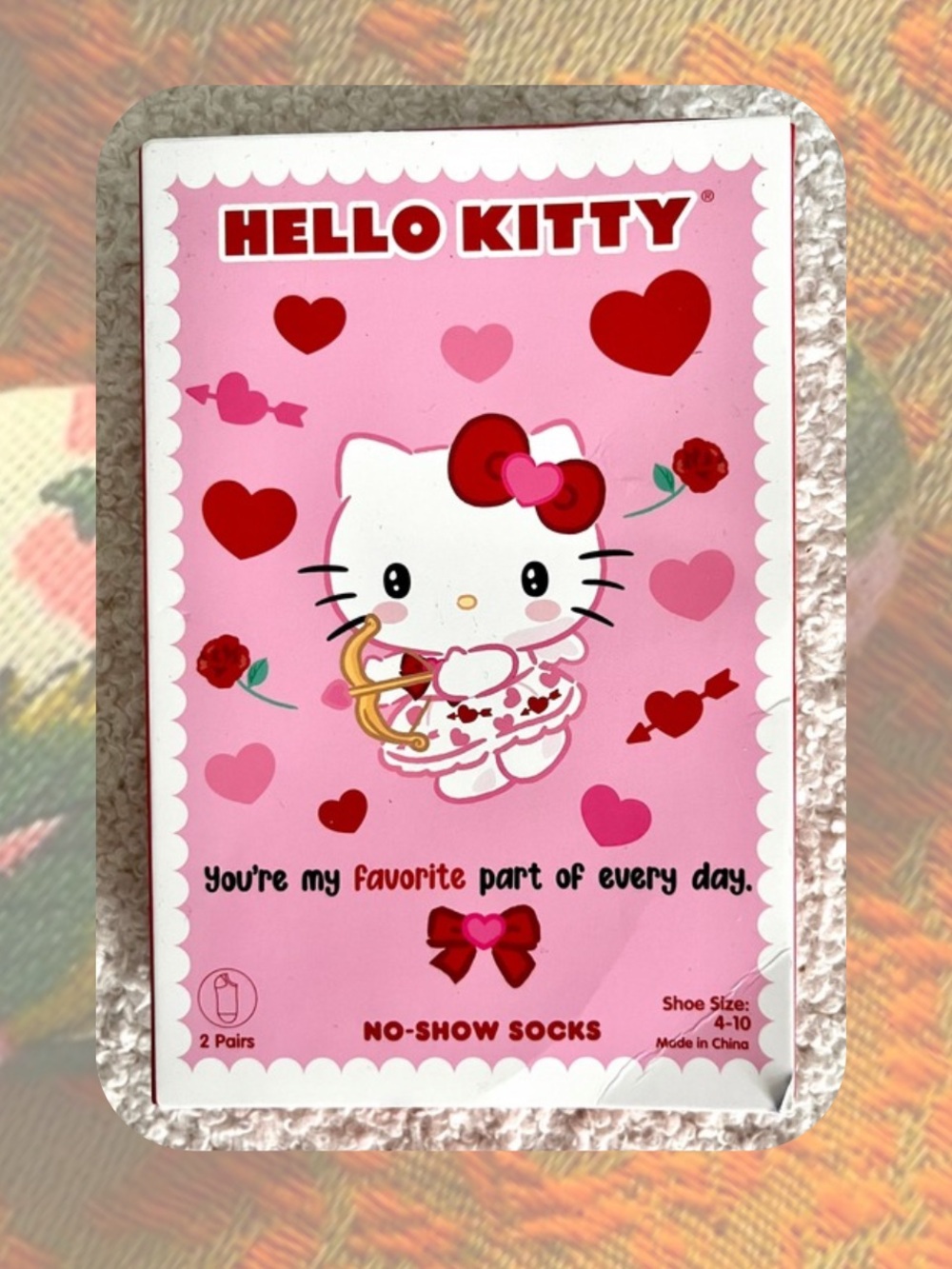 🏷️🆕🎉 hello kitty • floral & heart valentine’s day no-show socks